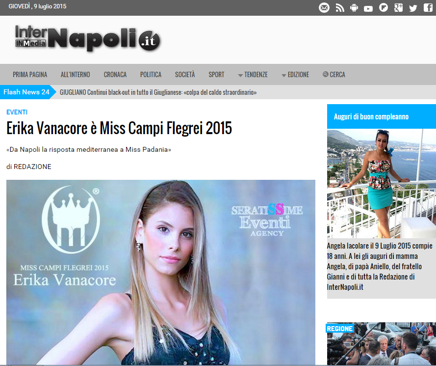 articolo finale Erika vanacore miss campi flegrei 2015 internapoli